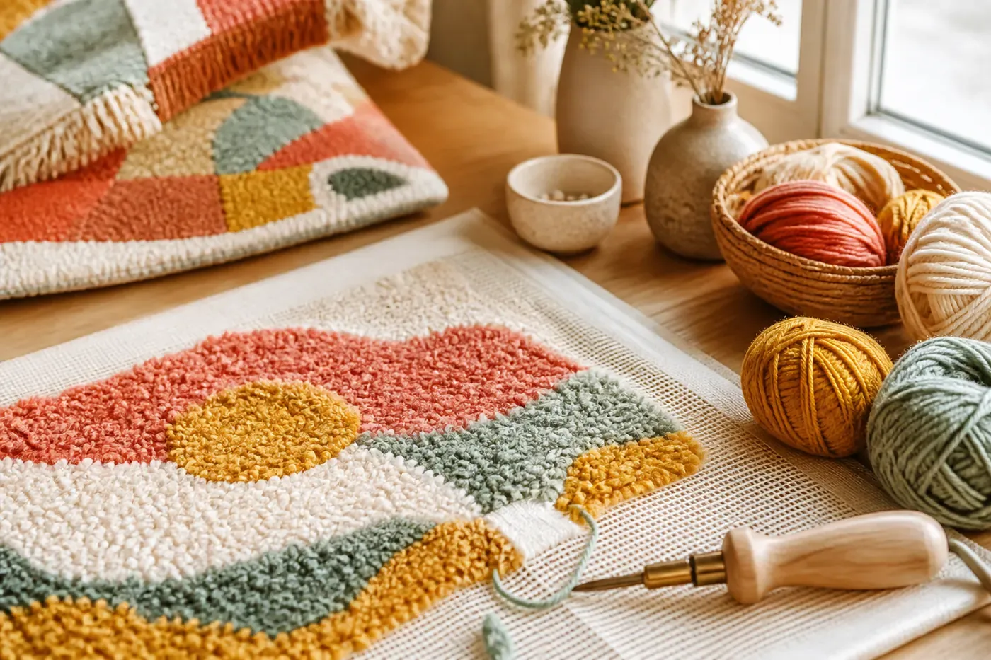 Faire un tapis soi-même : punch needle, tufting ou crochet ?