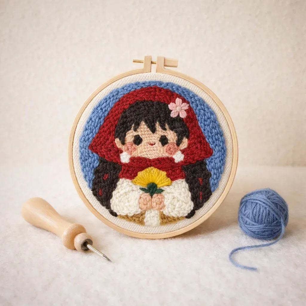 Kit punch needle petite Alsacienne fleurie