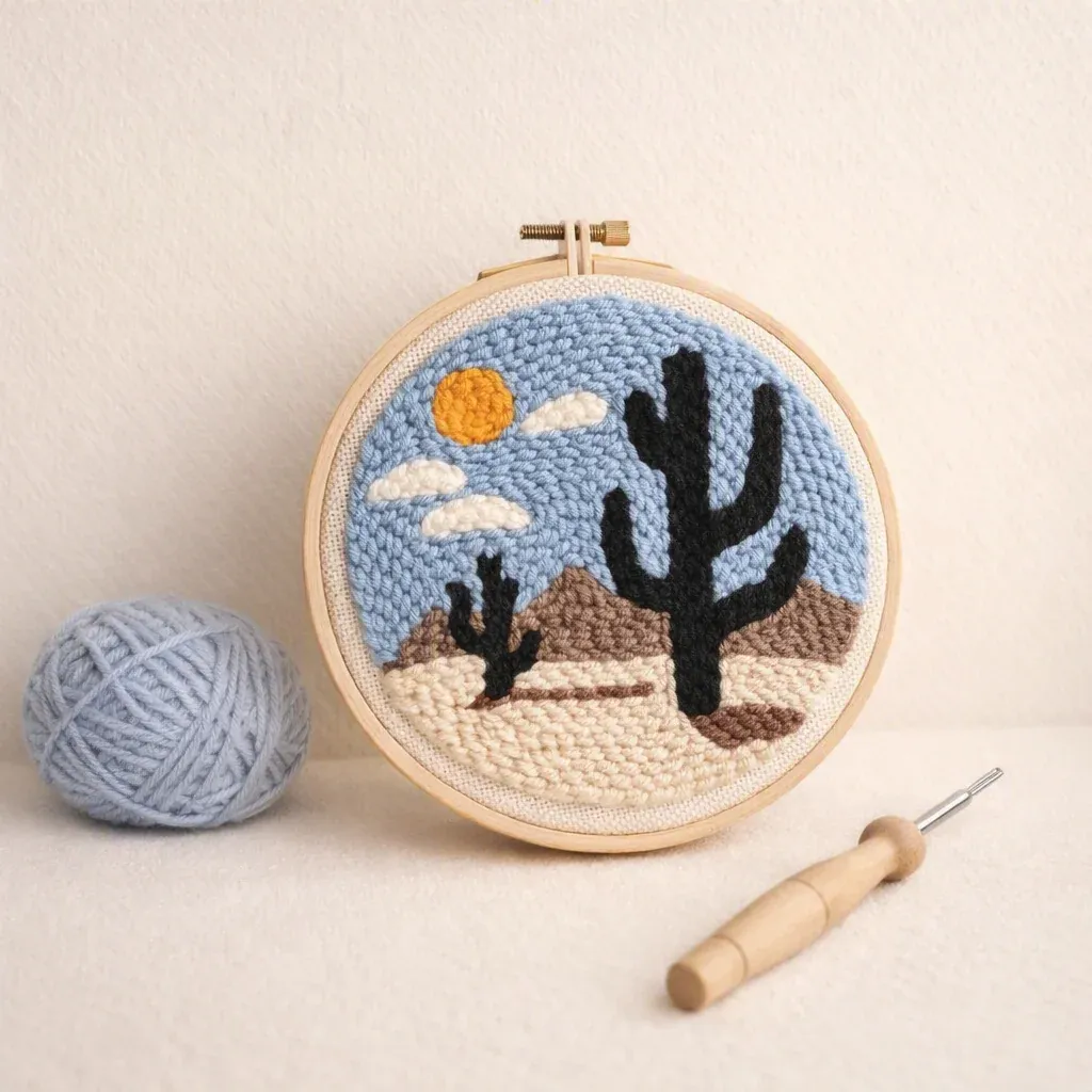 Kit punch needle paysage désert en relief