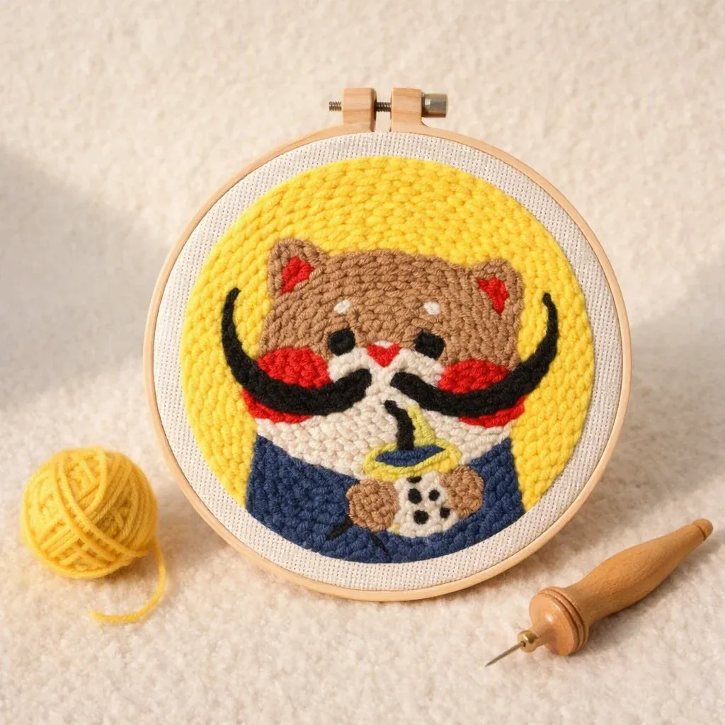Kit punch needle chat aux grandes moustaches