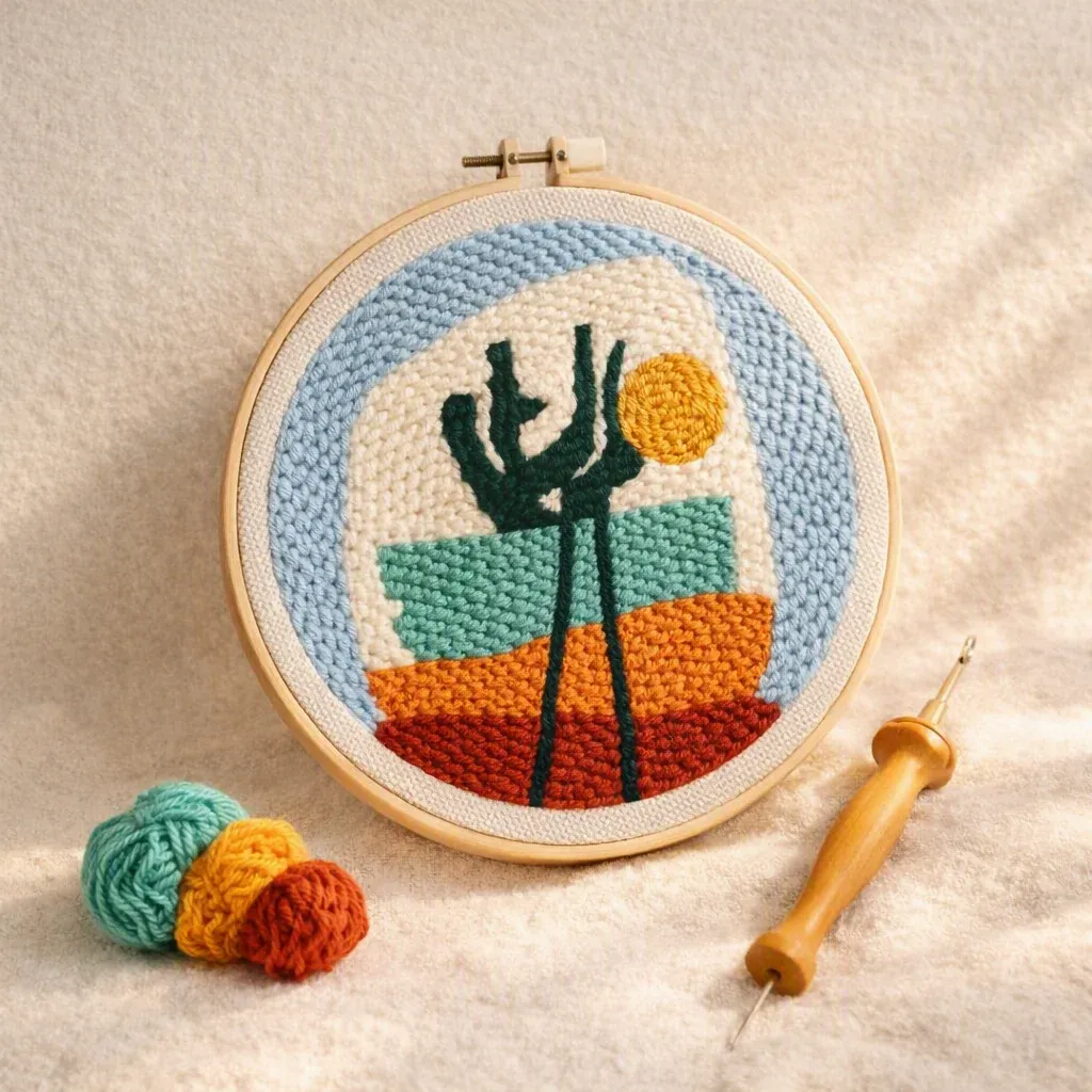 Kit punch needle composition florale en relief