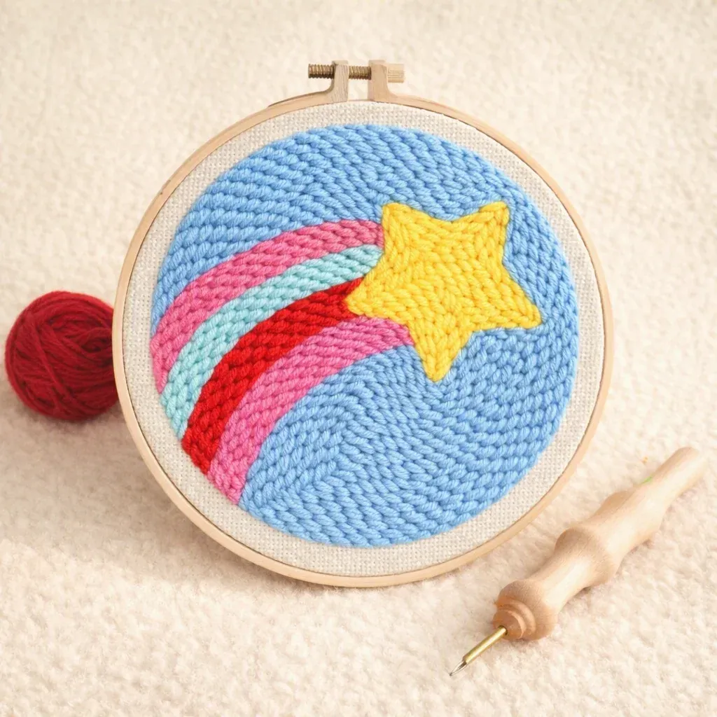 Kit punch needle étoile filante en relief
