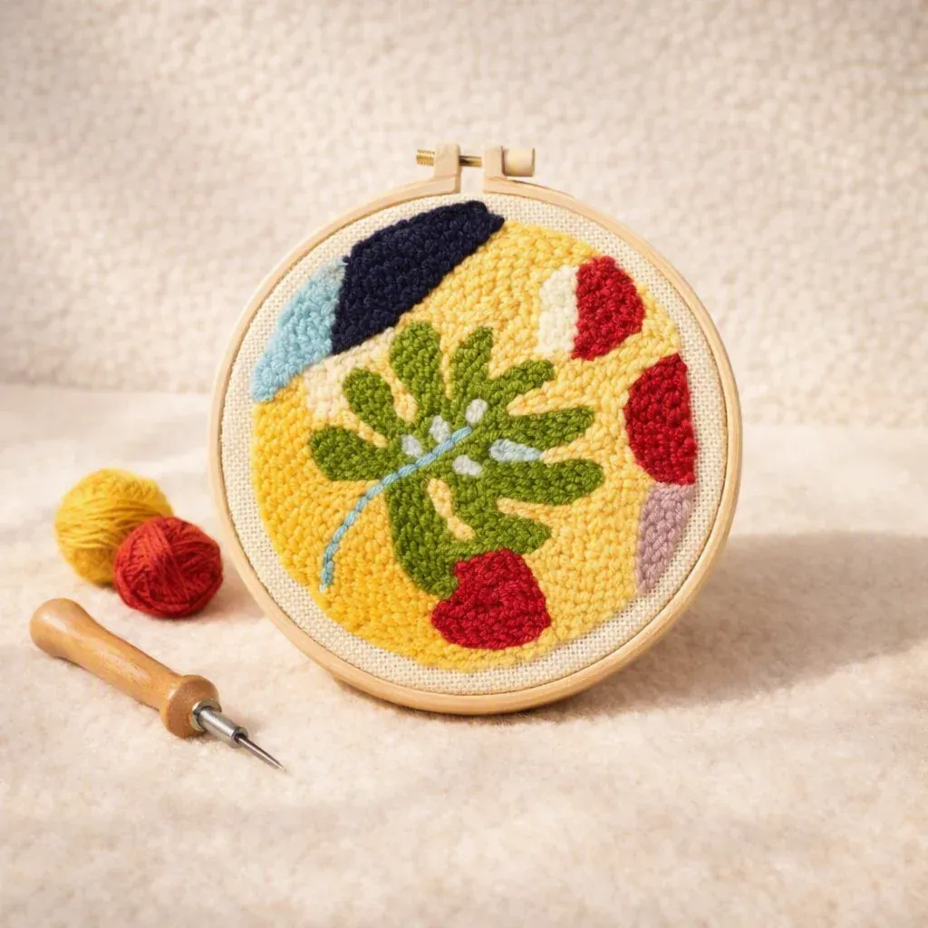 Kit punch needle feuille d’automne en relief