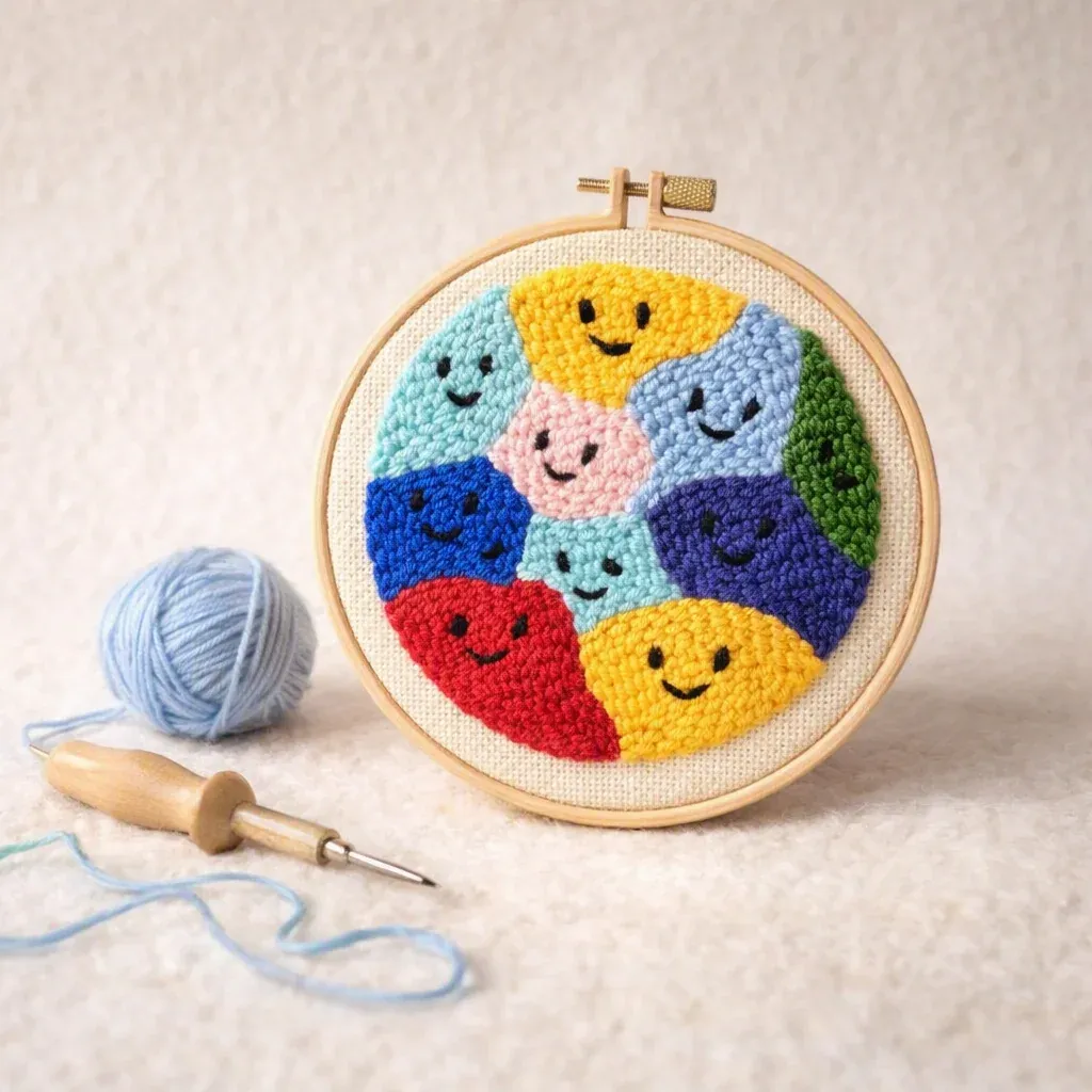 Kit punch needle Humeurs tableau mural en relief