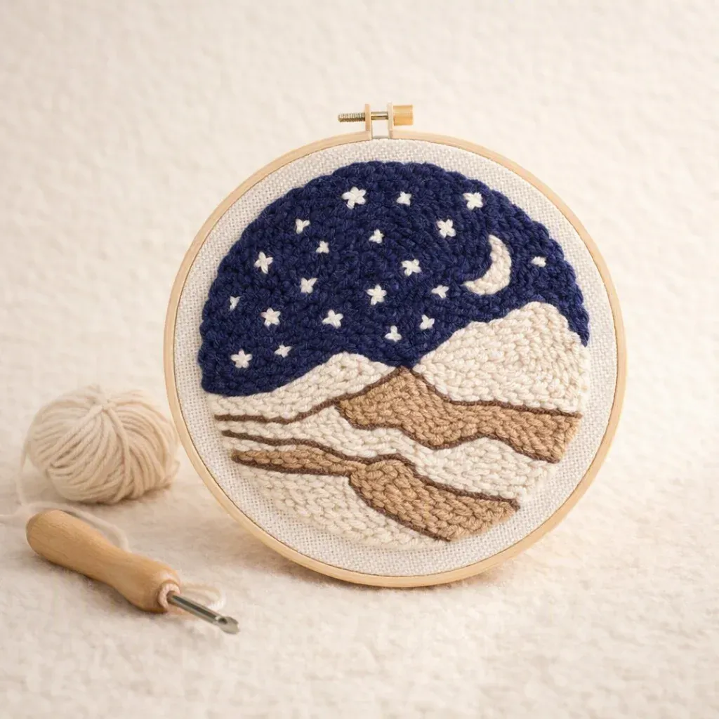 Kit punch needle nuit dans le désert graphique