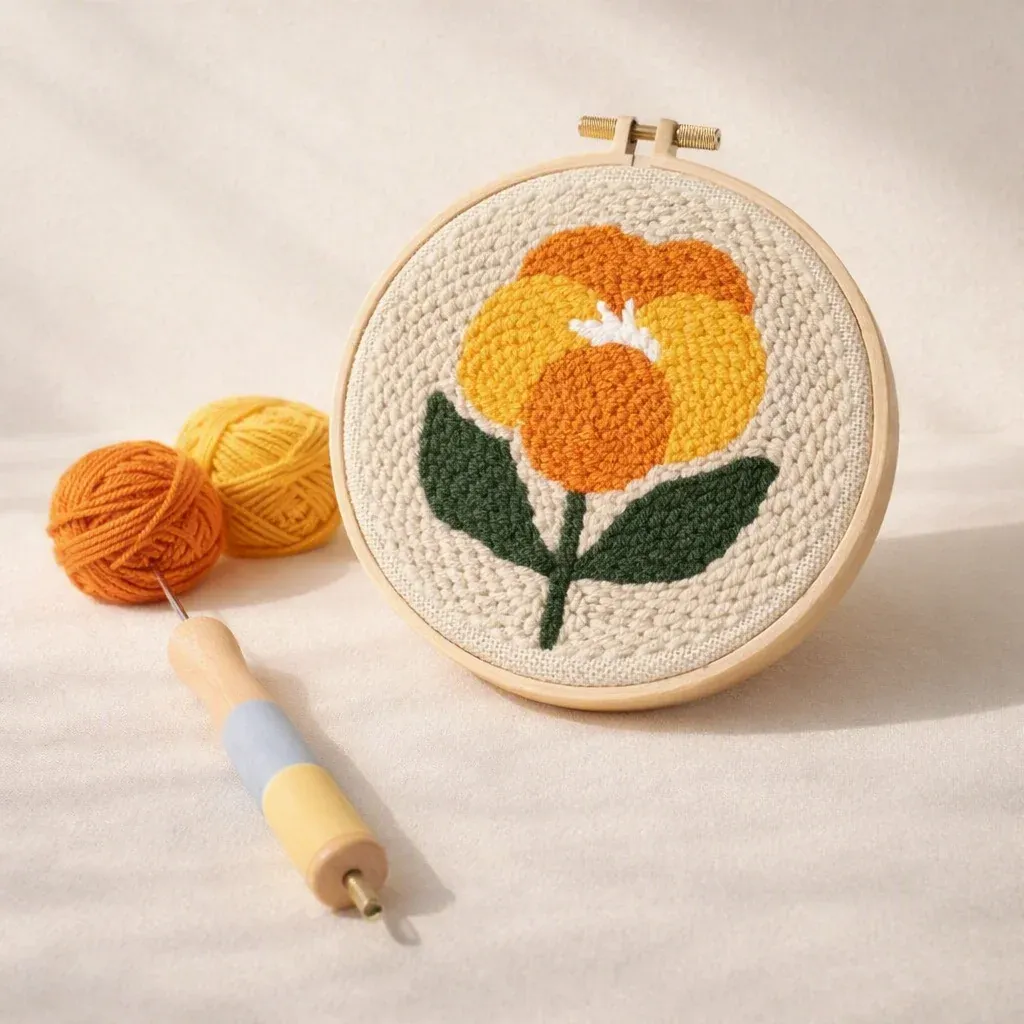 Kit punch needle œillet d’Inde en relief