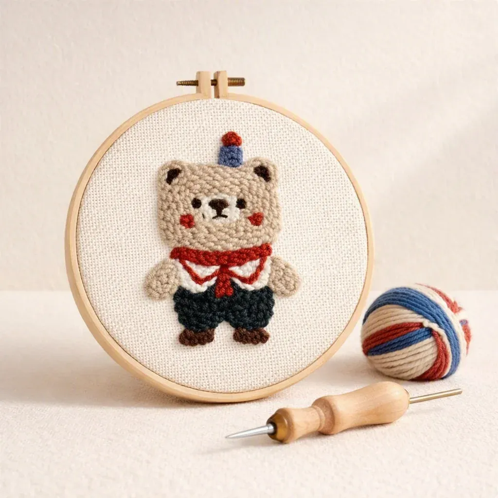 Kit punch needle ours de cirque en relief