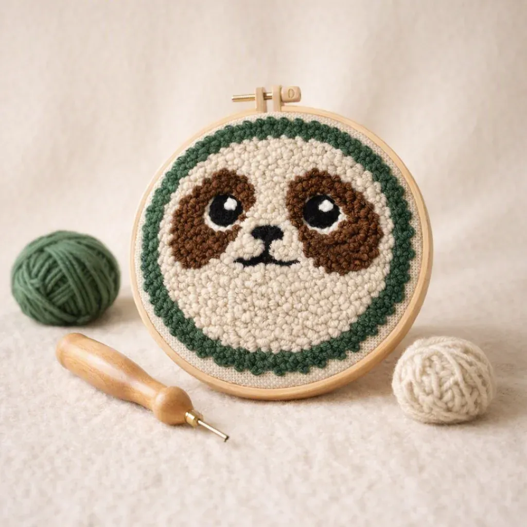 Kit punch needle paresseux mignon en relief