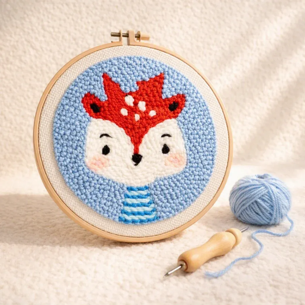 Kit punch needle petit renne mural en relief