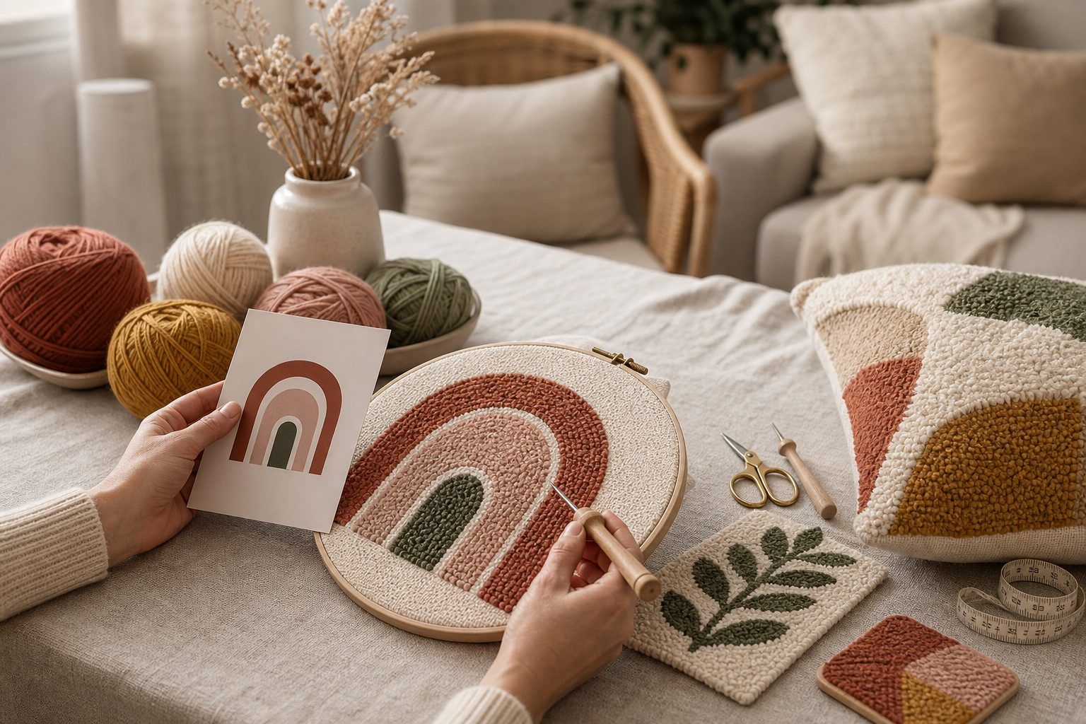 Kit punch needle adulte : choisir un motif et un projet déco adaptés