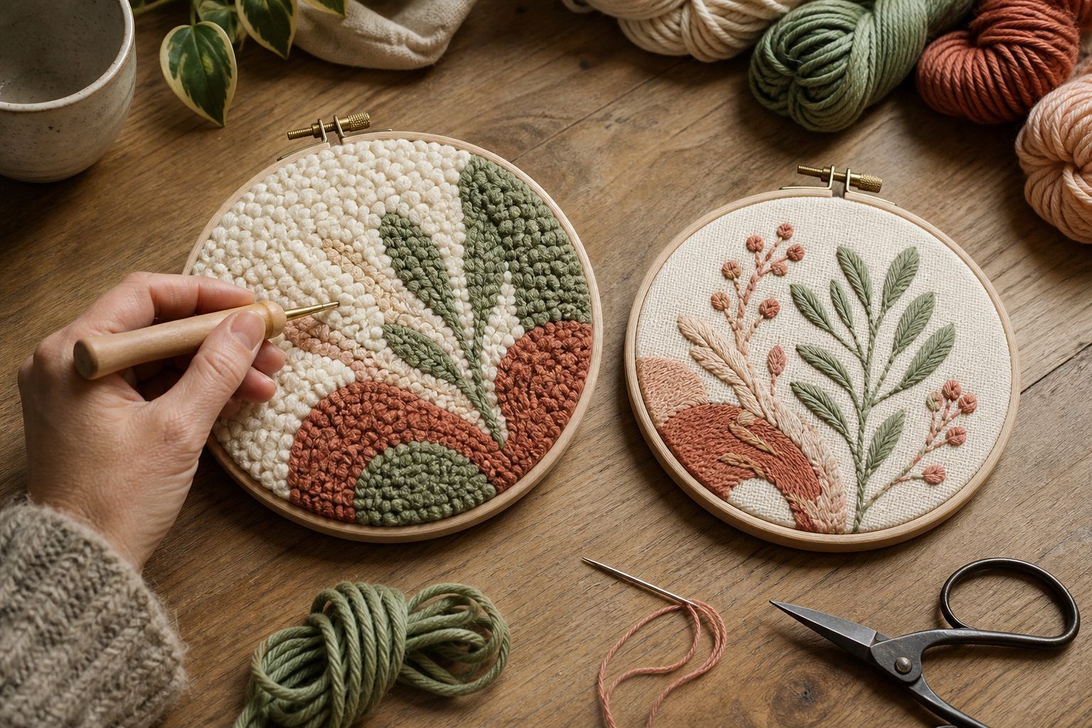 Punch needle ou broderie traditionnelle : quelles différences de relief ?