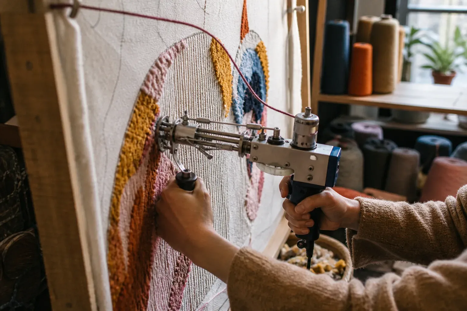 Un atelier de tufting Wecandoo vous apprend à créer un tapis