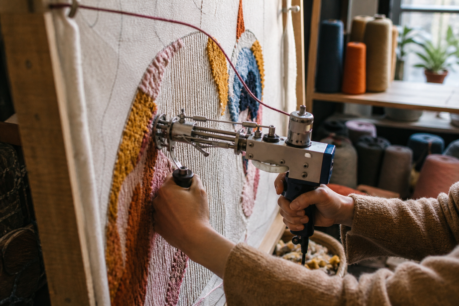 Un atelier de tufting Wecandoo vous apprend à créer un tapis